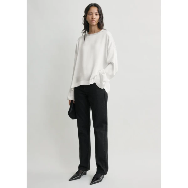 Boxy satin top white - Image 3