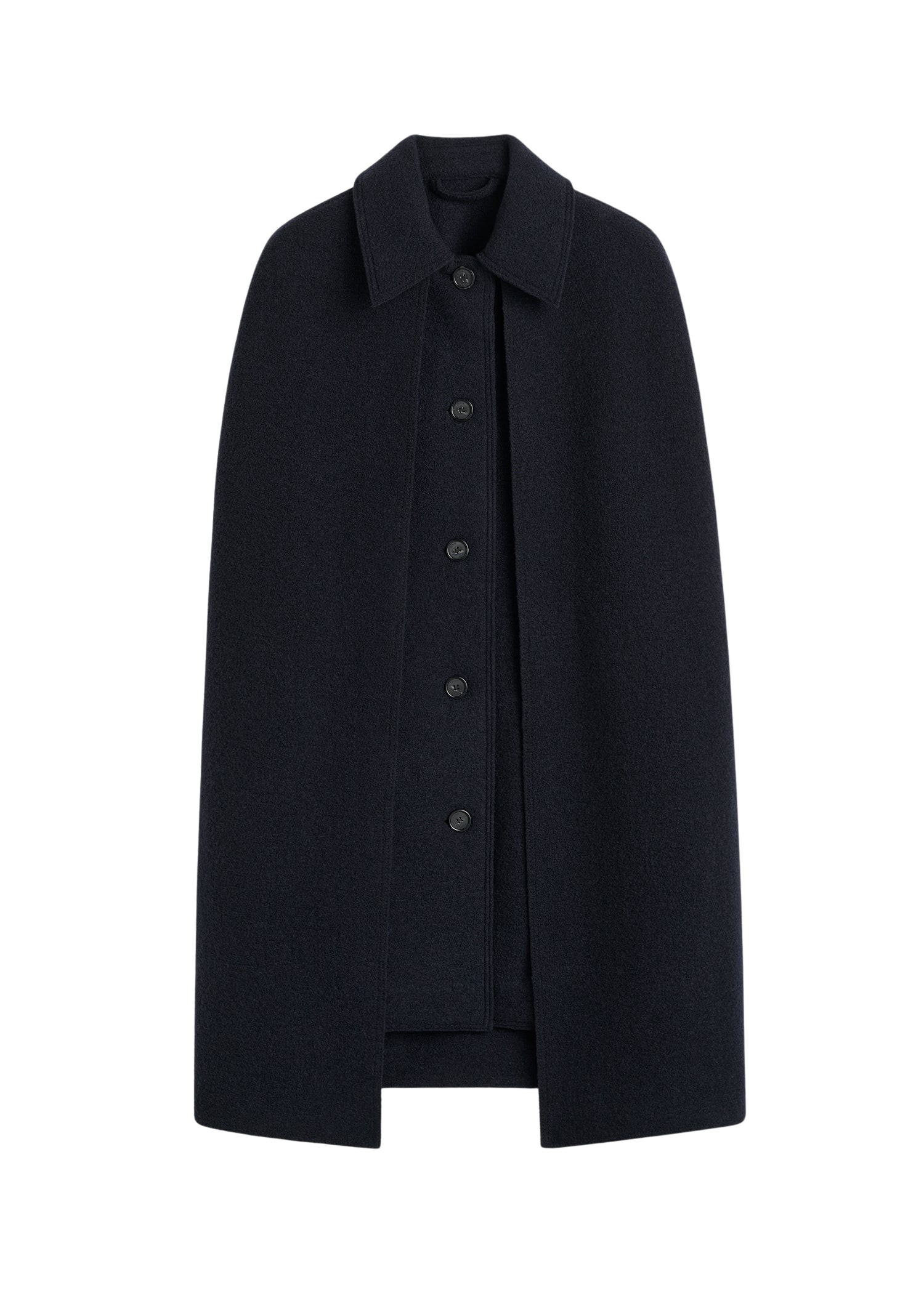 Toteme-Cape-coat-navy13979_nobg Toteme Coats with minimalist design at Coveti