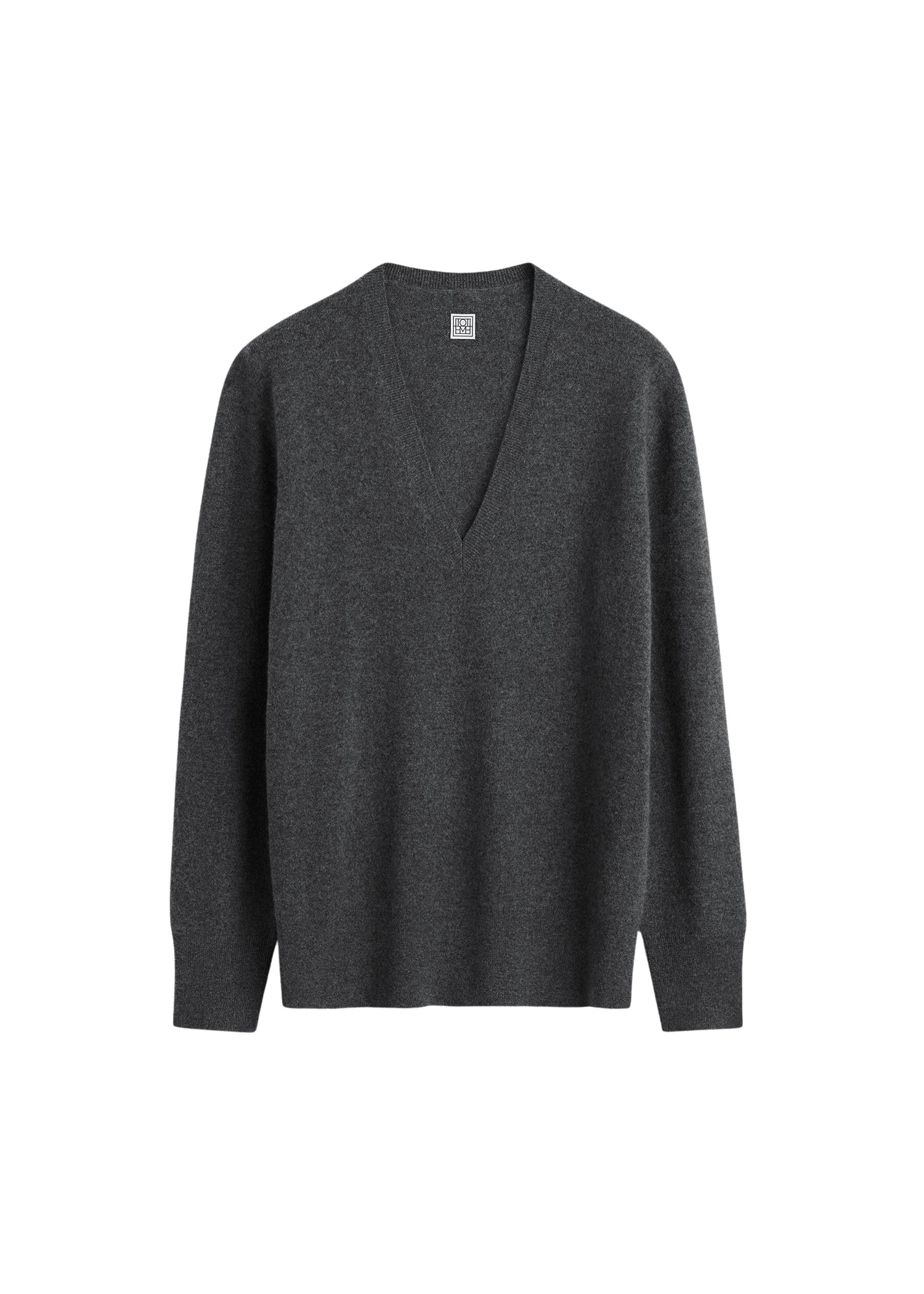 Toteme-Cashmere-v-neck-knit-charcoal83856_nobg Toteme Knitwear with minimalist design at Coveti
