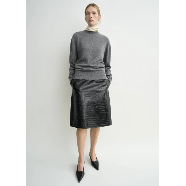 Classic cashmere crew knit mid grey - Image 3