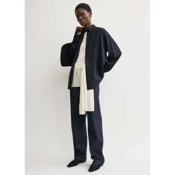 Classic fluid shirt navy - Image 3