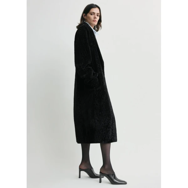 Classic shearling coat black - Image 3