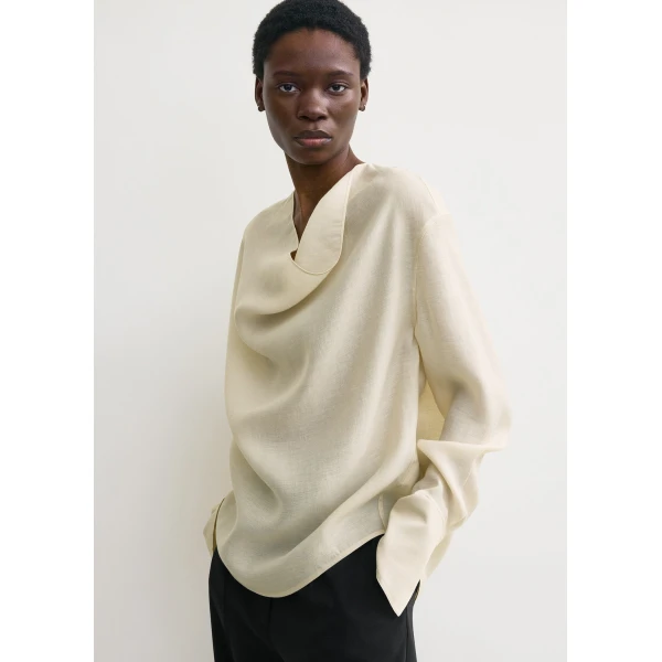 Cowl blouse ecru - Image 5