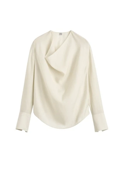 Toteme-Cowl-blouse-ecru70993_nobg Toteme Tops with minimalist design at Coveti