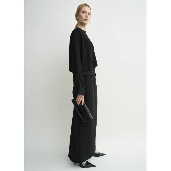 Cropped sablé blouse black - Image 3