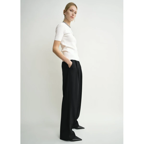 Double-pleat tailored trousers black - Image 3
