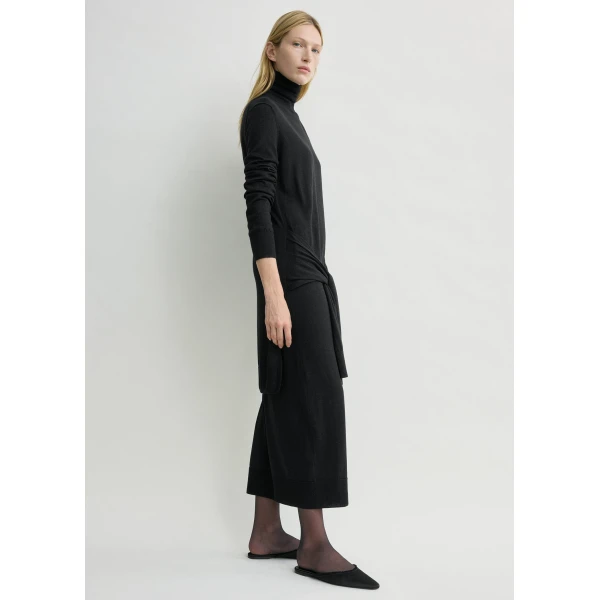 Double-sleeve turtleneck dress black - Image 3