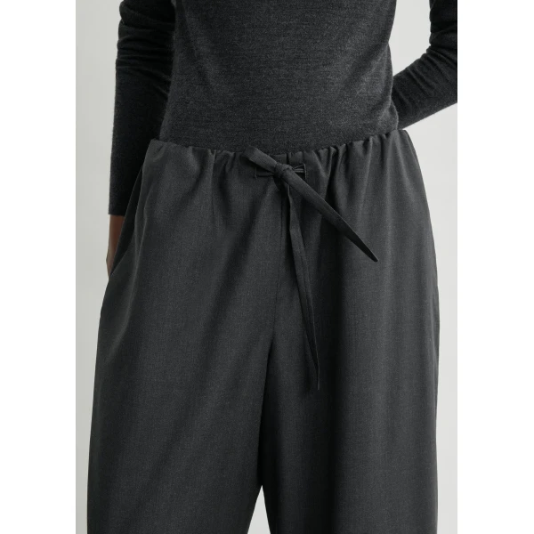 Drawstring dinner trousers charcoal melange - Image 5
