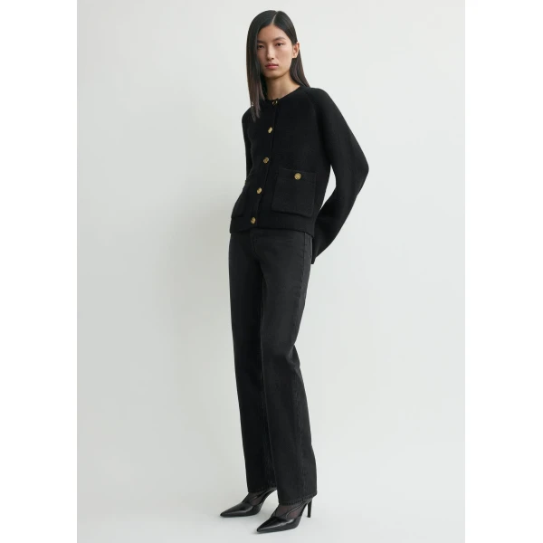 Hammered button cardigan black - Image 3
