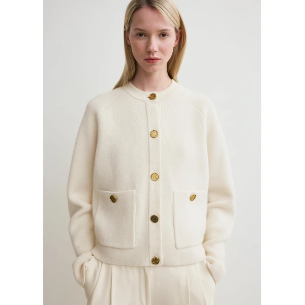 Hammered button cardigan milk - Image 5