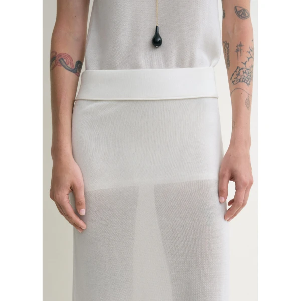 Long knit skirt white - Image 5