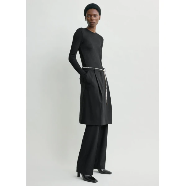Long-sleeve jersey top black - Image 3
