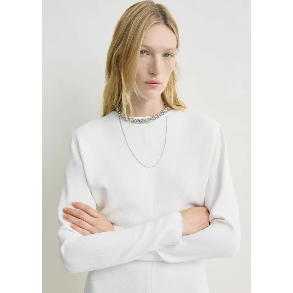 Long-sleeve slouch waist dress macadamia - Image 5