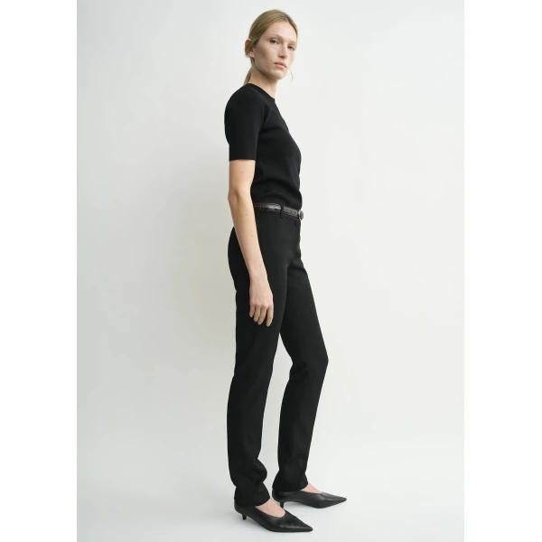Low-waist slim evening trousers black - Image 3