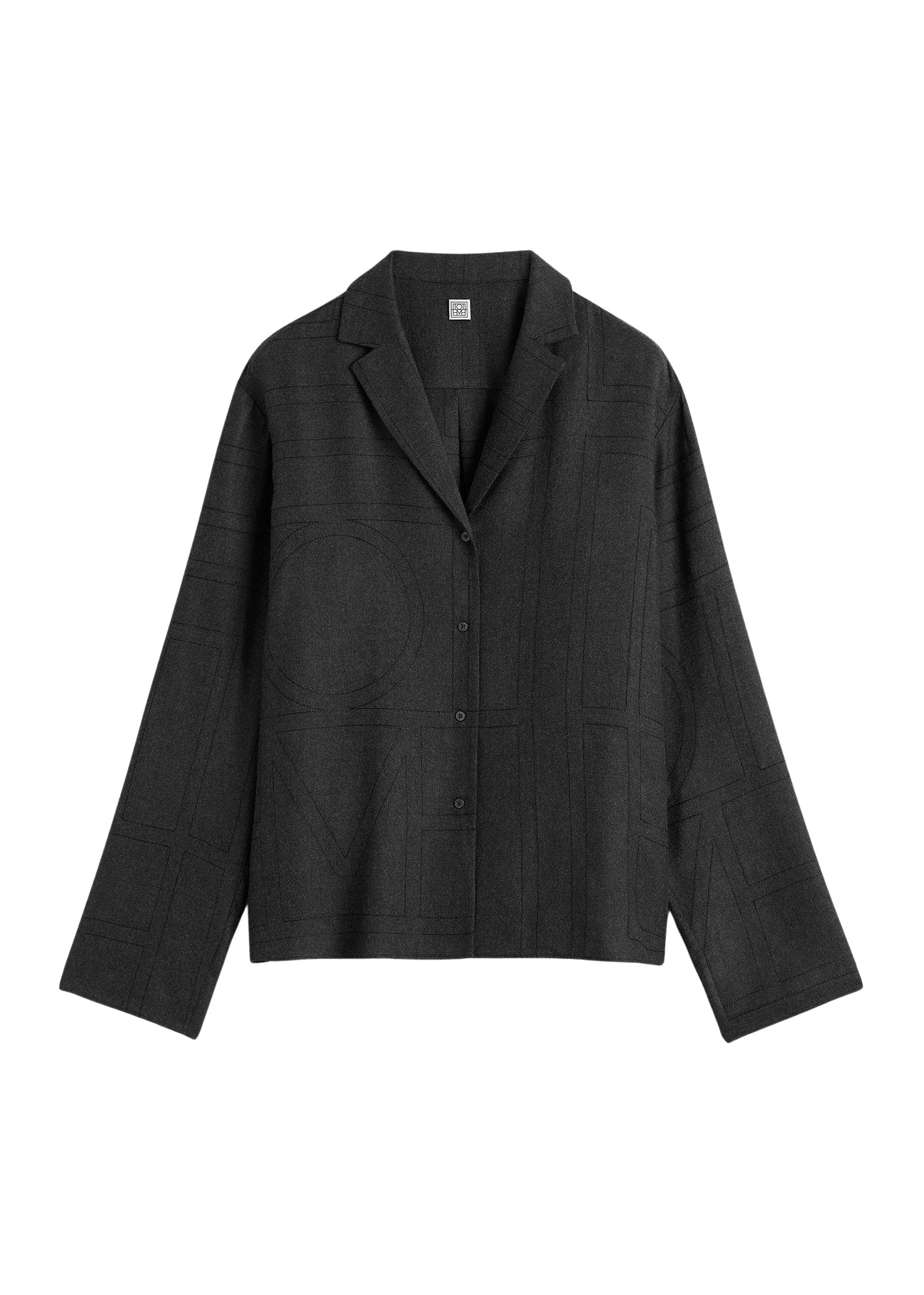 Toteme-Monogram-flannel-pj-top-charcoal45420_nobg Toteme Tops with minimalist design at Coveti