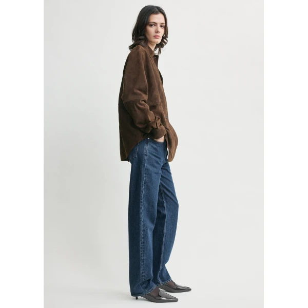Soft suede overshirt bark - Image 3