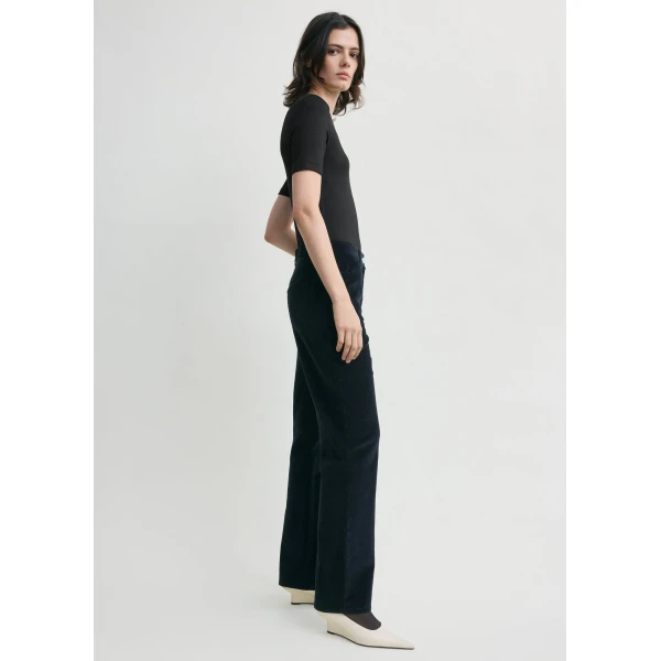 Straight cord trousers navy - Image 3