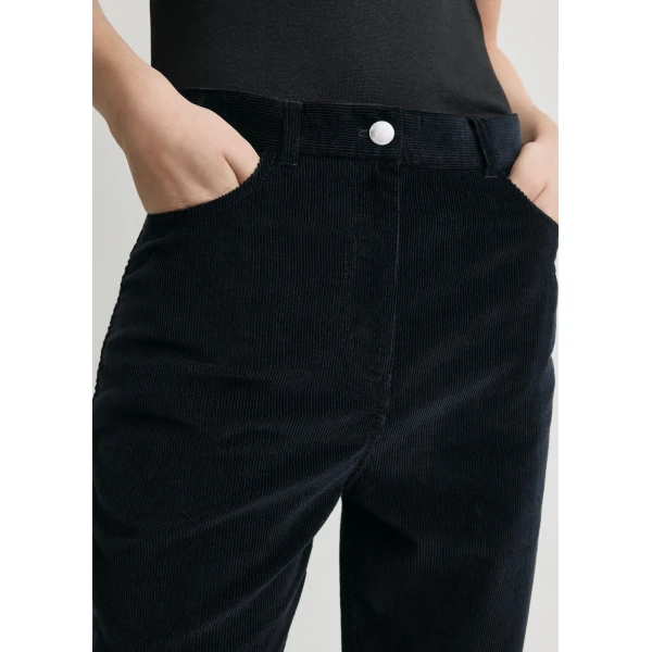 Straight cord trousers navy - Image 5