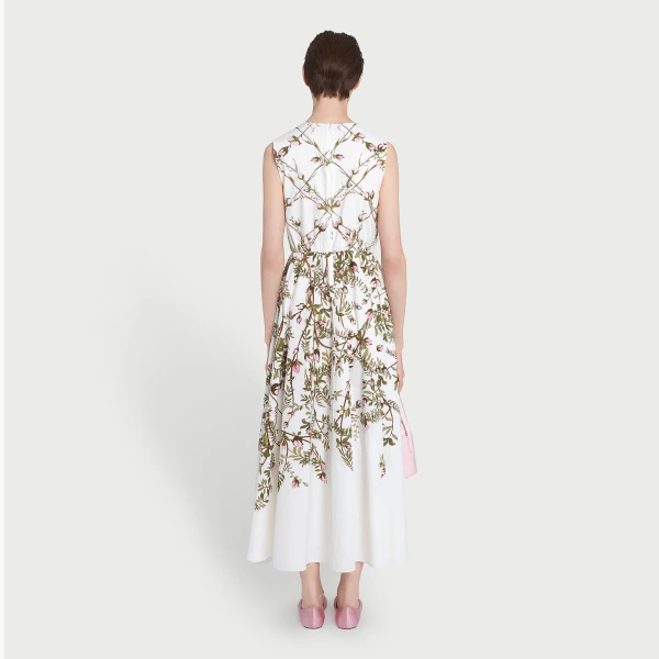 Giambattista Valli Treillage Ivory Popeline Midi Dress - Giambattista Valli Dresses - Romantic Couture - Shop at Coveti