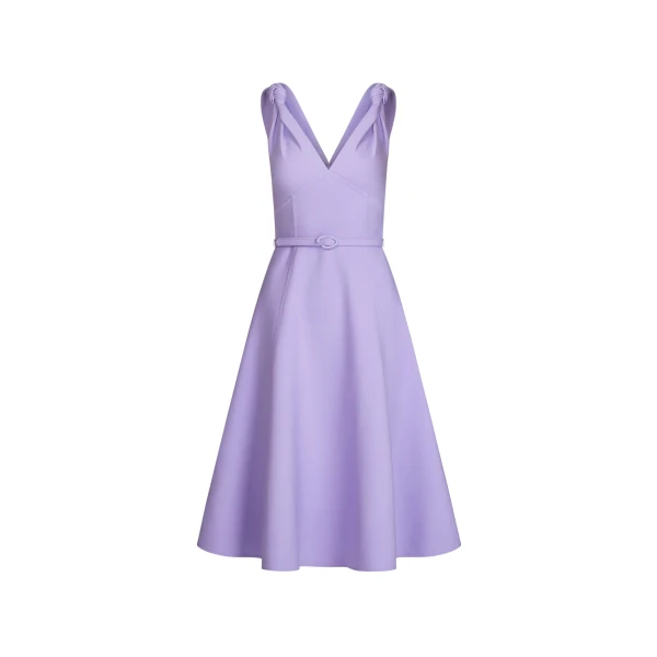 Oscar de la Renta Twist-Detailed Wool Dress - Oscar de la Renta Dresses - American Couture - Shop at Coveti