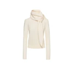Oscar de la Renta Virgin Wool Pullover with Scarf - Oscar de la Renta Knitwear - American Couture - Shop at Coveti