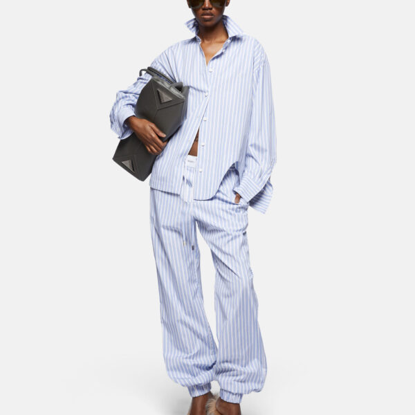 The Attico White And Navy Blue Long Pants - The Attico Pants - Designed by Gilda Ambrosio & Giorgia Tordini - Shop at Coveti