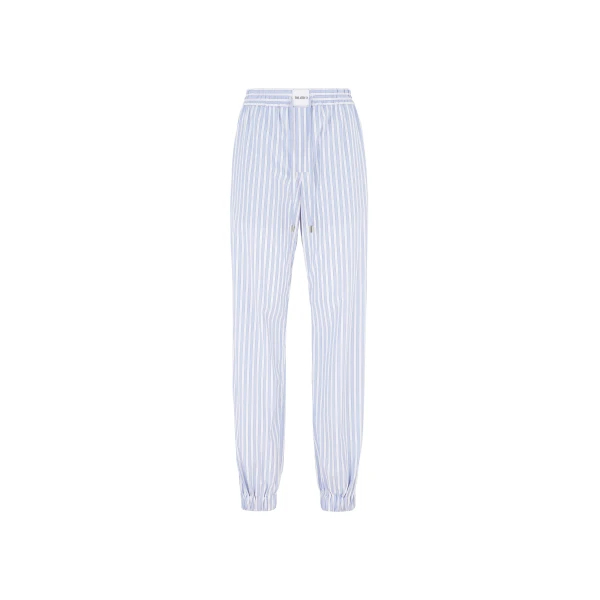 The Attico White And Navy Blue Long Pants