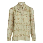 Giambattista Valli Wild Flowers Green Silk Blouse - Giambattista Valli Tops - Romantic Couture - Shop at Coveti