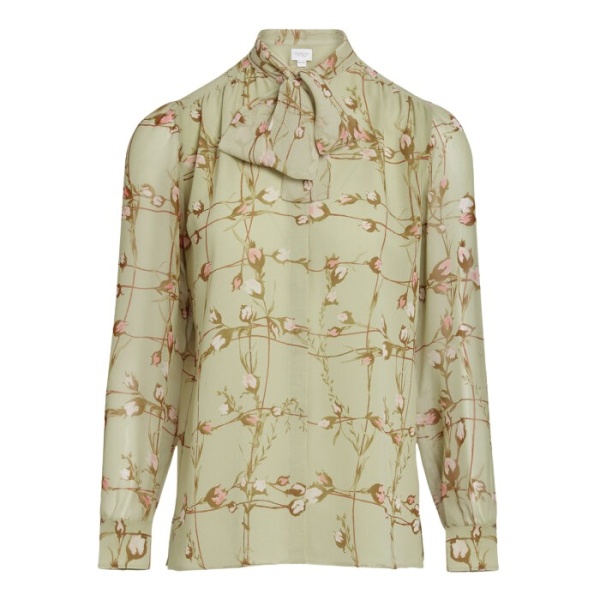 Giambattista Valli Wild Flowers Green Silk Blouse - Giambattista Valli Tops - Romantic Couture - Shop at Coveti