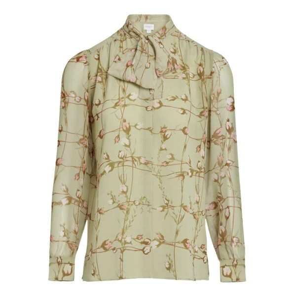 Giambattista Valli Wild Flowers Green Silk Blouse - Giambattista Valli Tops - Romantic Couture - Shop at Coveti