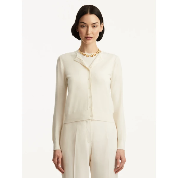 Oscar de la Renta Wool-Blend Cardigan - Oscar de la Renta Knitwear - American Couture - Shop at Coveti