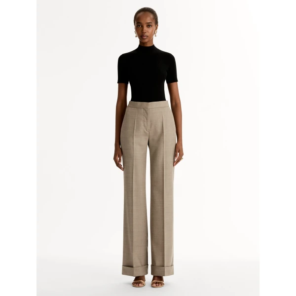 Oscar de la Renta Wool-Blend Wide-Leg Pant - Oscar de la Renta Pants - American Couture - Shop at Coveti
