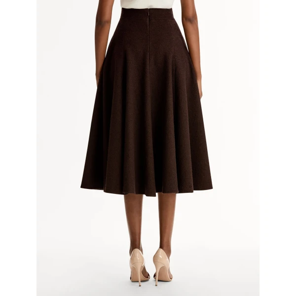 Oscar de la Renta Wool Tweed Pleated Skirt - Oscar de la Renta Skirts - American Couture - Shop at Coveti