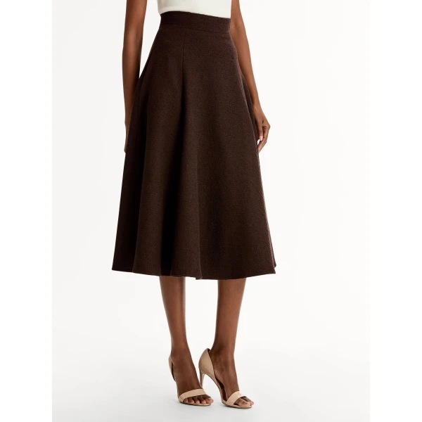 Oscar de la Renta Wool Tweed Pleated Skirt - Oscar de la Renta Skirts - American Couture - Shop at Coveti