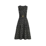 Oscar de la Renta Woven Denim Jacquard Midi Dress - Oscar de la Renta Dresses - American Couture - Shop at Coveti