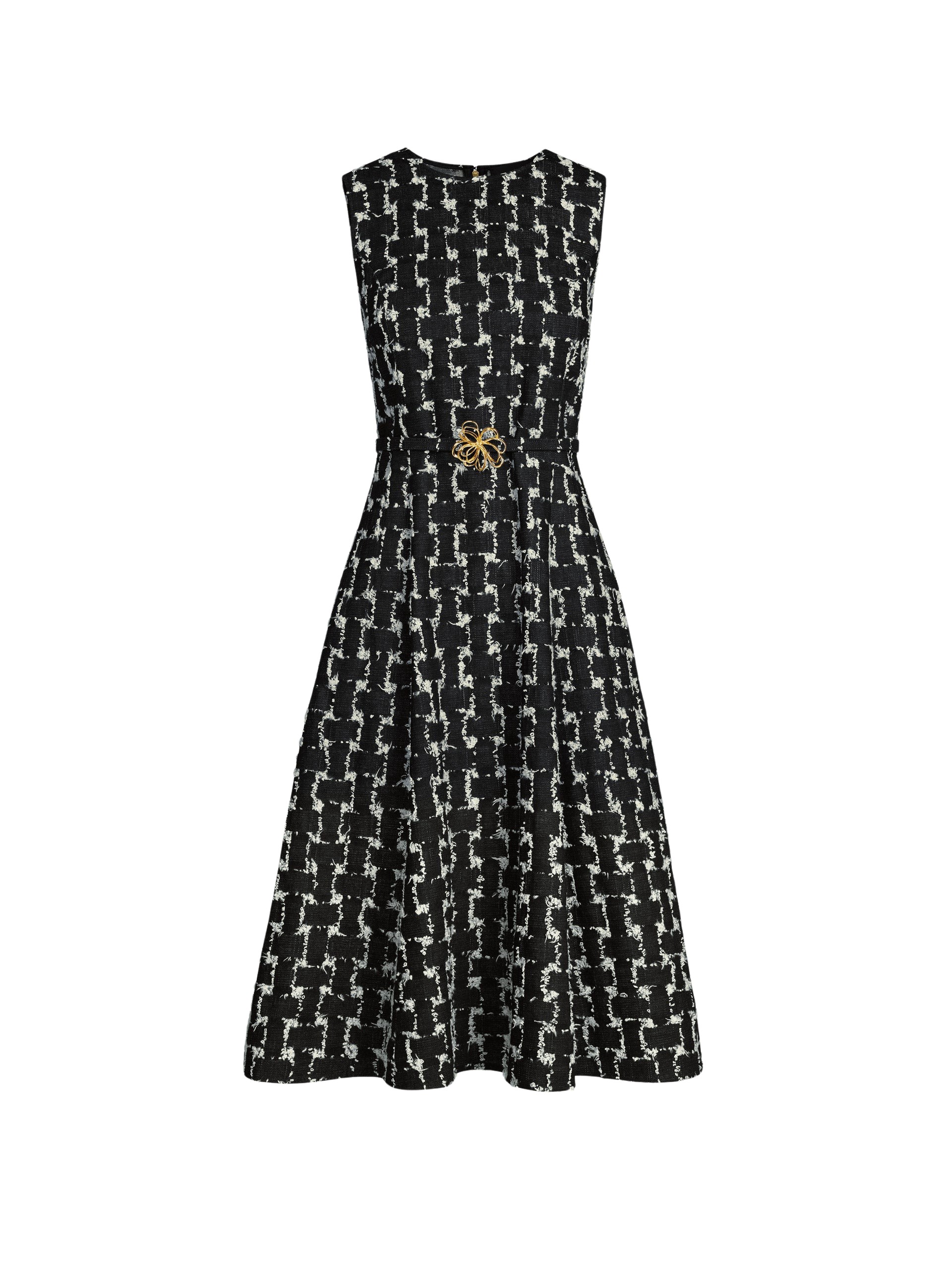 Oscar de la Renta Woven Denim Jacquard Midi Dress