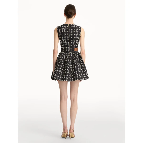 Oscar de la Renta Woven Denim Jacquard Mini Dress - Oscar de la Renta Dresses - American Couture - Shop at Coveti