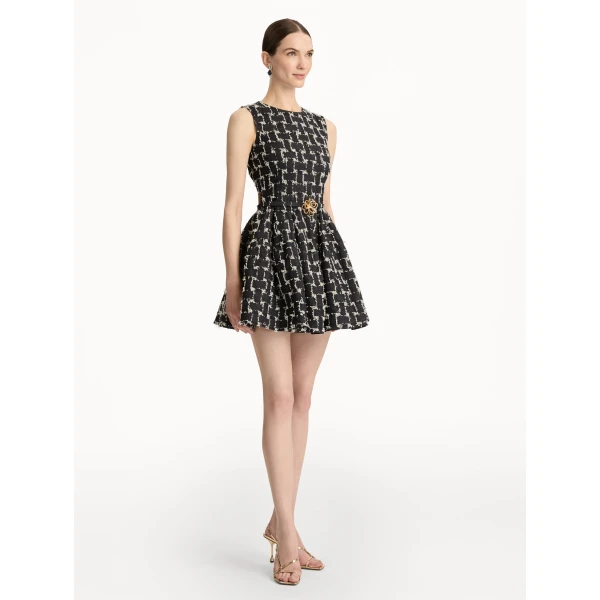 Oscar de la Renta Woven Denim Jacquard Mini Dress - Oscar de la Renta Dresses - American Couture - Shop at Coveti
