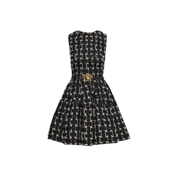 Oscar de la Renta Woven Denim Jacquard Mini Dress - Oscar de la Renta Dresses - American Couture - Shop at Coveti