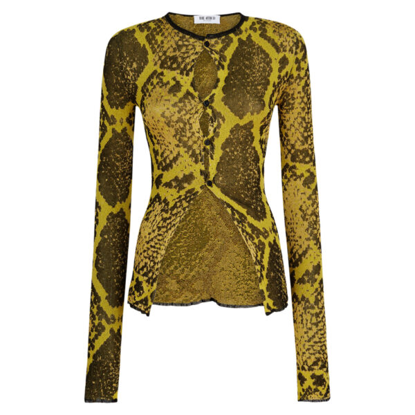 The Attico Yellow And Black Cardigan - The Attico Knitwear - Designed by Gilda Ambrosio & Giorgia Tordini - Shop at Coveti