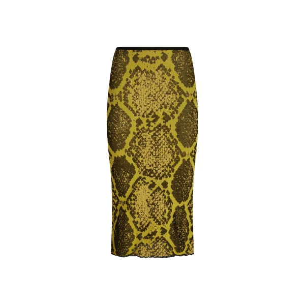 The Attico Yellow And Black Midi Skirt