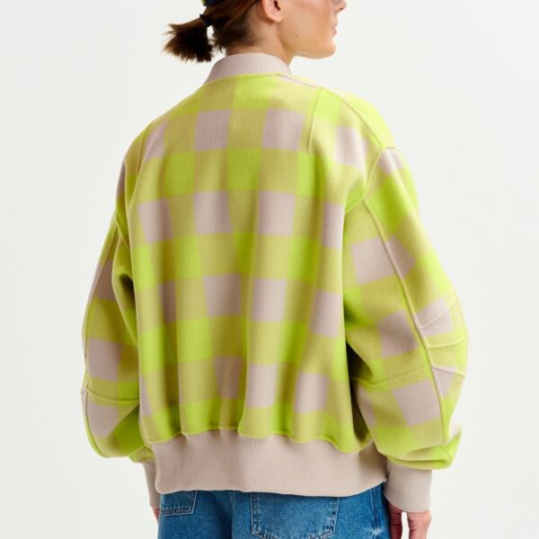 Essentiel Antwerp Yellow and beige checked wool bomber jacket - Essentiel Antwerp Jackets - Colorful Belgian Design - Shop at Coveti