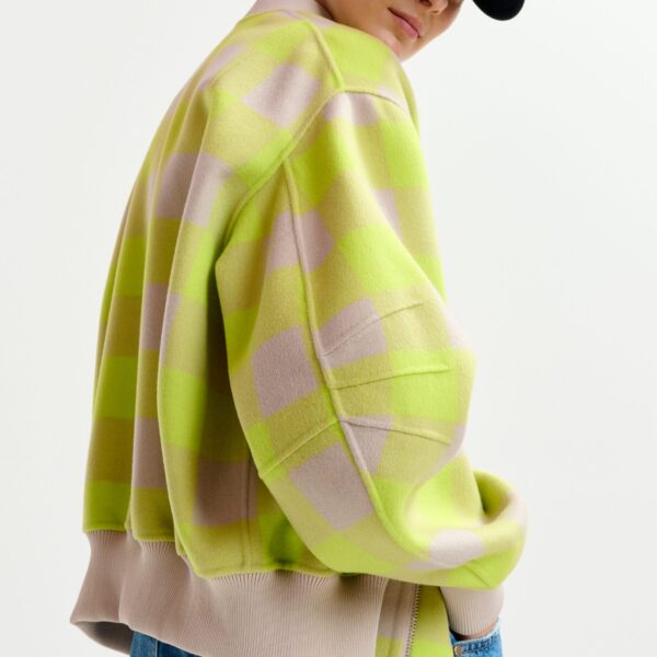 Essentiel Antwerp Yellow and beige checked wool bomber jacket - Essentiel Antwerp Jackets - Colorful Belgian Design - Shop at Coveti