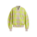 Essentiel Antwerp Yellow and beige checked wool bomber jacket - Essentiel Antwerp Jackets - Colorful Belgian Design - Shop at Coveti