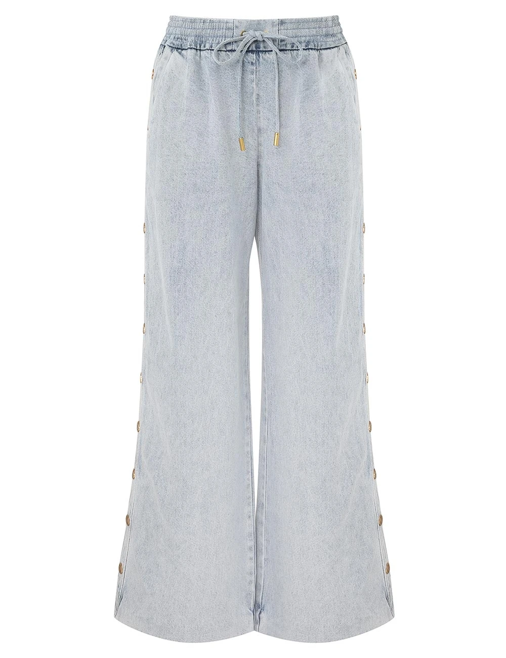 Zimmermann Rebellion Denim Snap Pant | Ready to Wear 2025 Collection Coveti Elevate your elegance in this Zimmermann Pants from the 2025 resort wear edit