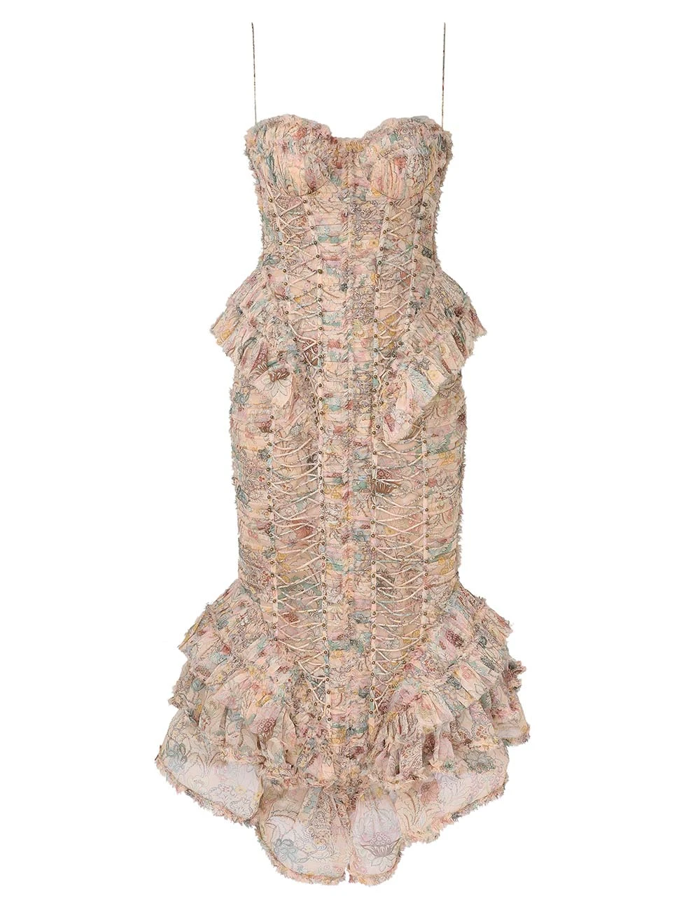 Zimmermann Rebellion Frayed Midi Dress | Ready to Wear 2025 Collection Coveti Elevate your elegance in this Zimmermann Dresses from the 2025 resort wear edit