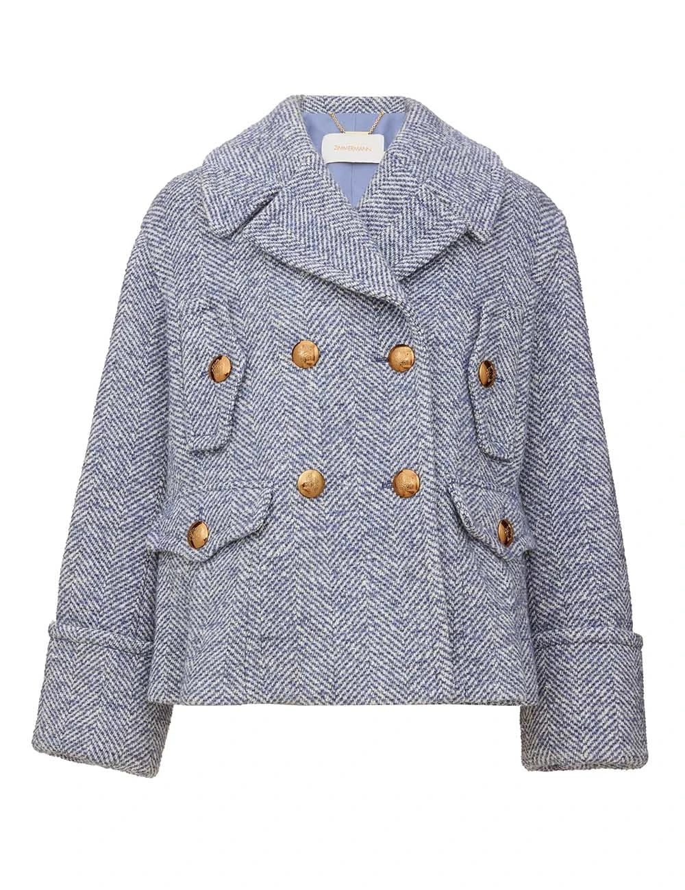Zimmermann Rebellion Herringbone Peacoat | Ready to Wear 2025 Collection Coveti Elevate your elegance in this Zimmermann Coats from the 2025 resort wear edit