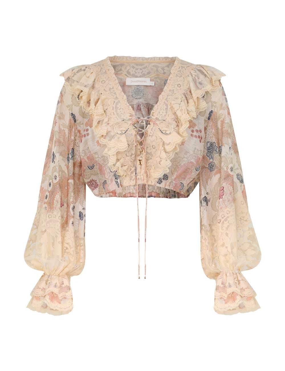 Zimmermann Rebellion Lace-Up Blouse | Ready to Wear 2025 Collection Coveti Elevate your elegance in this Zimmermann Tops from the 2025 resort wear edit