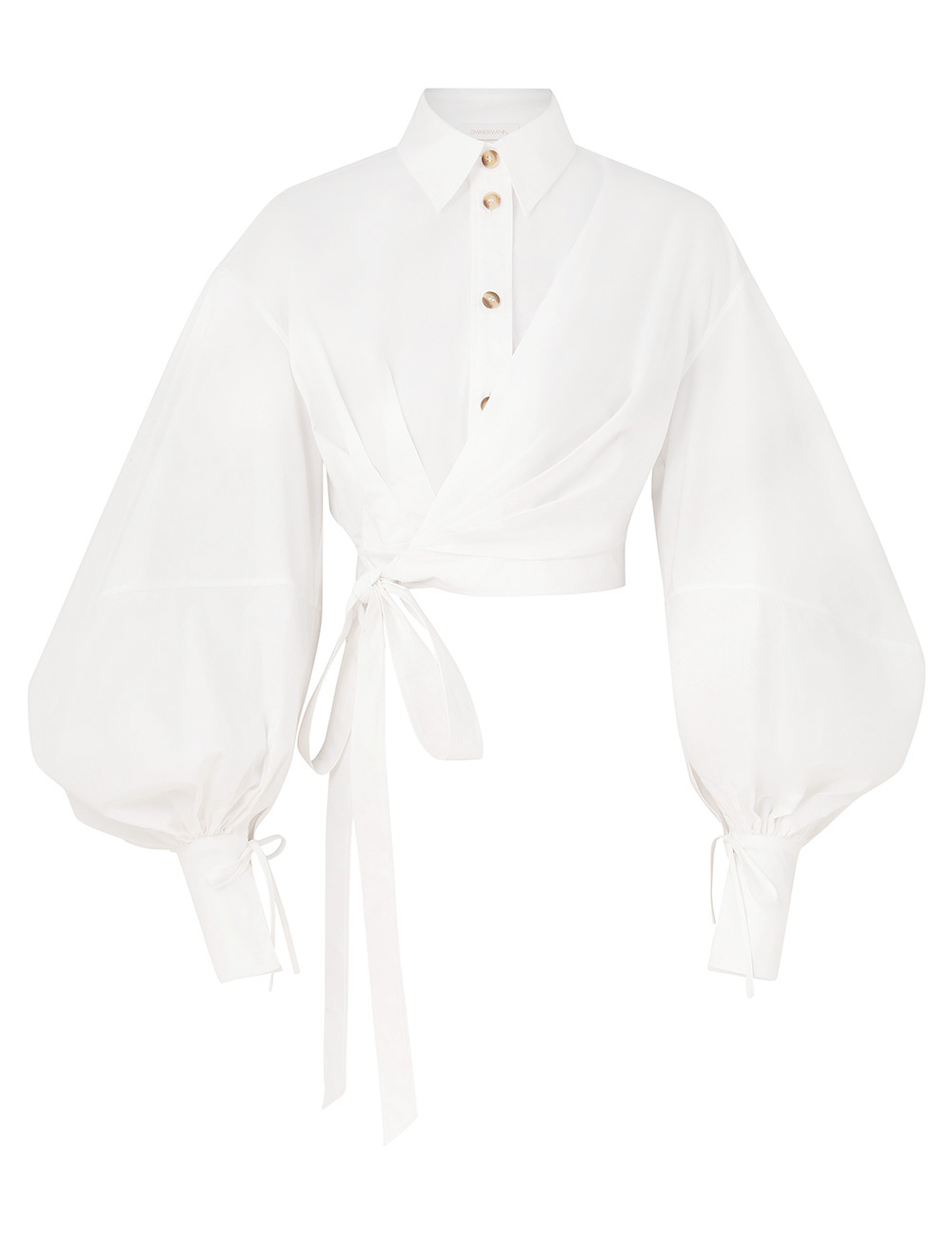 Zimmermann Rebellion Poplin Wrap Blouse