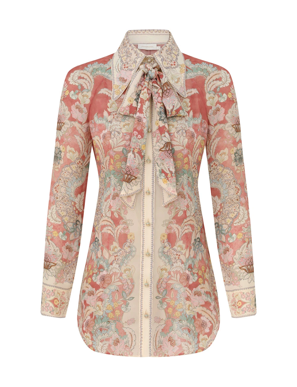 Zimmermann Rebellion Pussybow Shirt | Ready to Wear 2025 Collection Coveti Elevate your elegance in this Zimmermann Tops from the 2025 resort wear edit